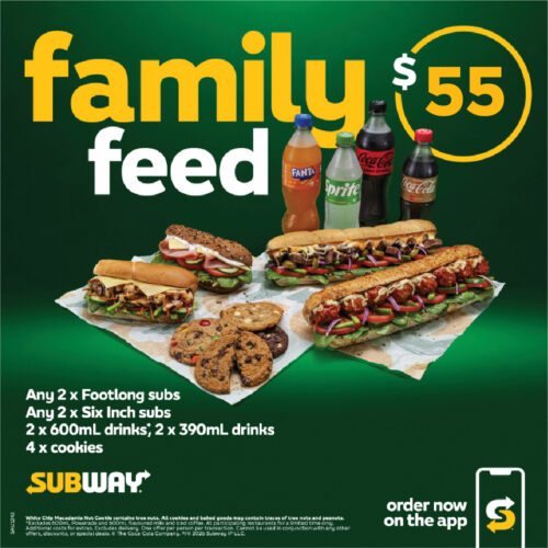 family feed deal - subway glenview landsborough mooloolah baringa aura