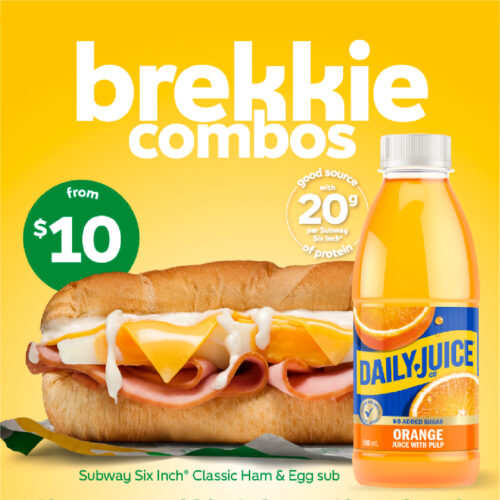 Subway brekkie combo - glenview landsborough mooloolah baring aura